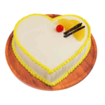 The FloralMart Premium Heart Shaped Pineapple Cake; Half KG (500 gms)